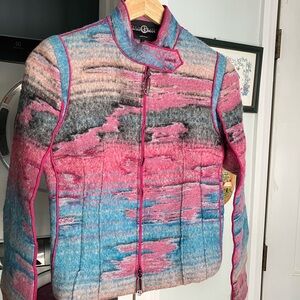 Giorgio Armani Pink and Blue Women's fitted Jacket